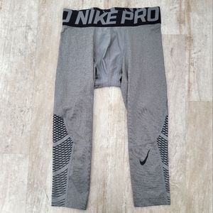 Nike pro men's compression 3/4 training tights medium